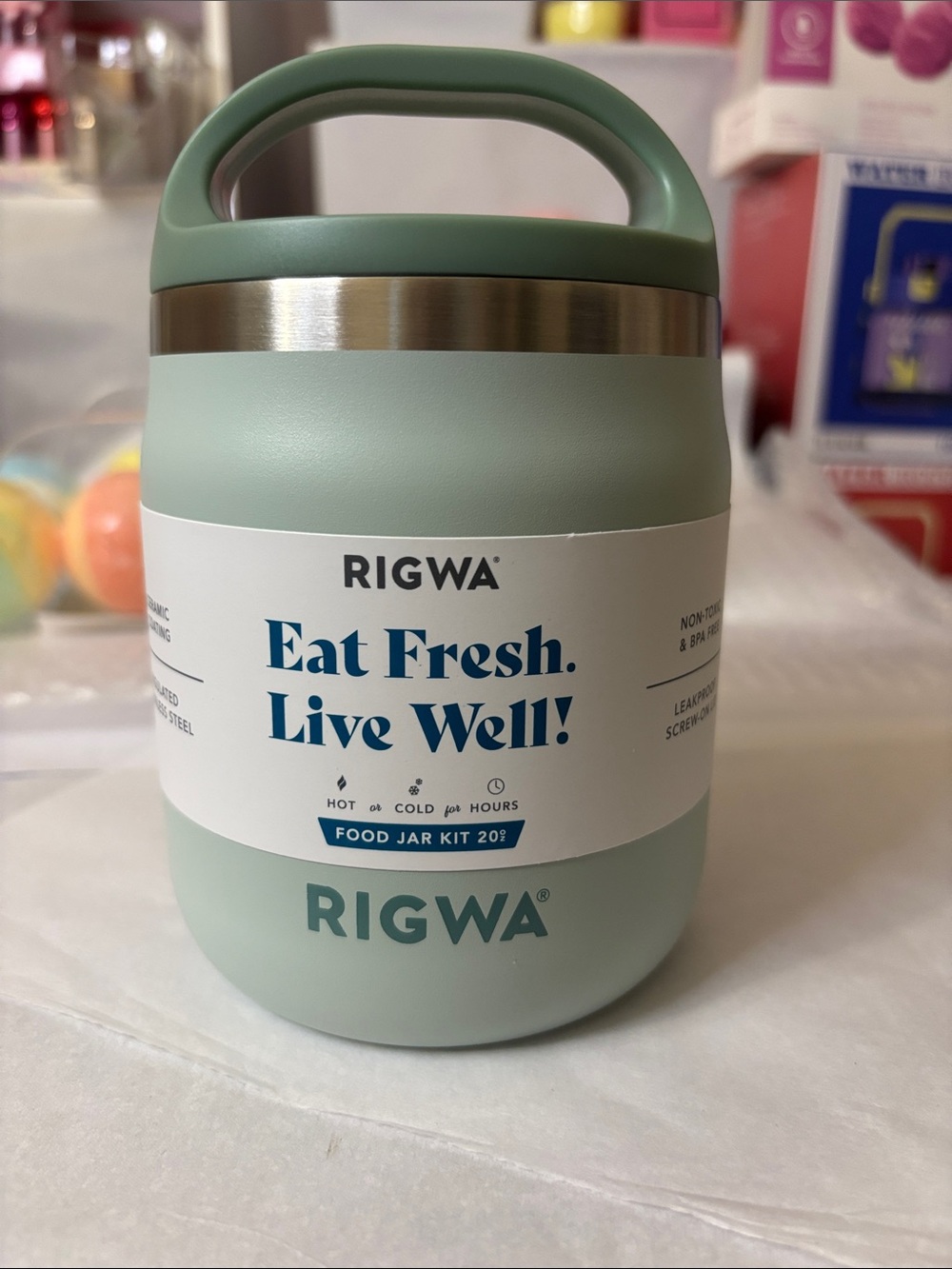 RIGWA Sage Green Insulated Food Jar - 20oz